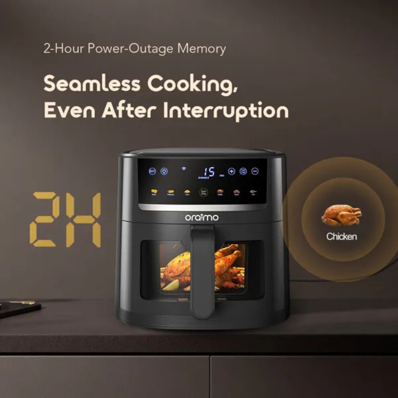 oraimo NutriFry S1 Ultra 1500W 6L App Control Full Touchscreen Air fryer(OAF-521A) - Image 4